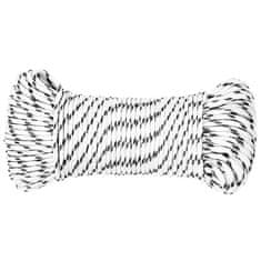 Vidaxl Pletena vrv za čoln bela 4 mm x 25 m poliester