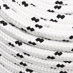 Vidaxl Pletena vrv za čoln bela 12 mm x 25 m poliester
