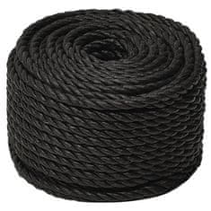 Vidaxl Delovna vrv črna 10 mm 100 m polipropilen