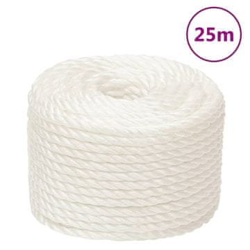 Vidaxl Delovna vrv bela 20 mm 25 m polipropilen