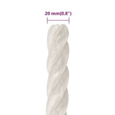 Vidaxl Delovna vrv bela 20 mm 25 m polipropilen