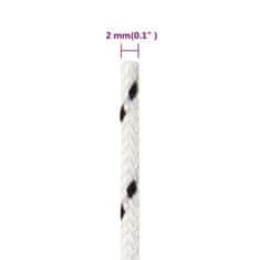 Vidaxl Pletena vrv za čoln bela 2 mm x 25 m poliester