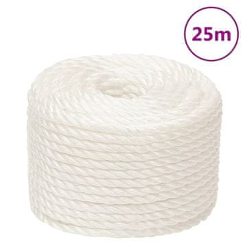 Vidaxl Delovna vrv bela 24 mm 25 m polipropilen