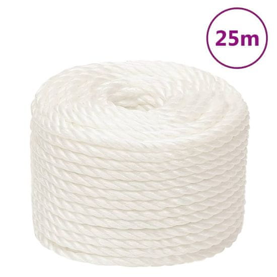 shumee vidaXL Delovna vrv bela 24 mm 25 m polipropilen