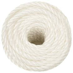 Vidaxl Delovna vrv bela 20 mm 50 m polipropilen