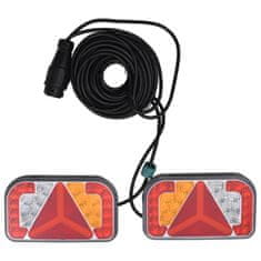 Vidaxl Zadnje luči 2 kosa rdeče 24x5x14,5 cm 12V LED žarnica