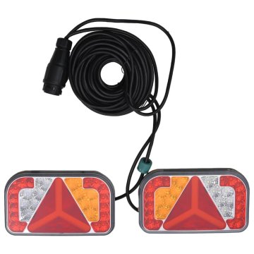 Vidaxl Zadnje luči 2 kosa rdeče 24x5x14,5 cm 12V LED žarnica