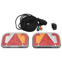 Vidaxl Zadnje luči 2 kosa rdeče 24x5x14,5 cm 12V LED žarnica