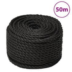 shumee vidaXL Delovna vrv črna 20 mm 50 m polipropilen