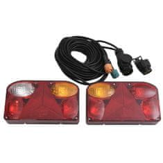 Vidaxl Zadnje luči 2 kosa rdeče 23x6x13 cm 12V klasična žarnica