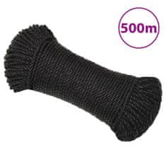 Vidaxl Delovna vrv črna 3 mm 500 m polipropilen