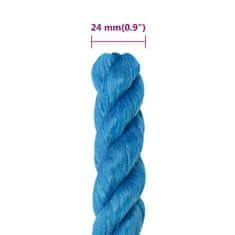 Vidaxl Delovna vrv moder 24 mm 25 m polipropilen