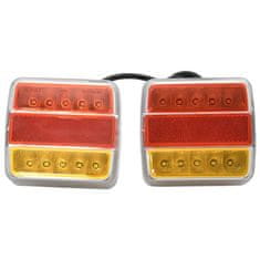 Vidaxl Zadnje luči 2 kosa rdeče 10,5x7,5x10 cm 12V LED žarnica
