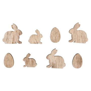 Rayher.	 Leseni okraski zajčki& jajčka, 2-3cm, 16 kosov