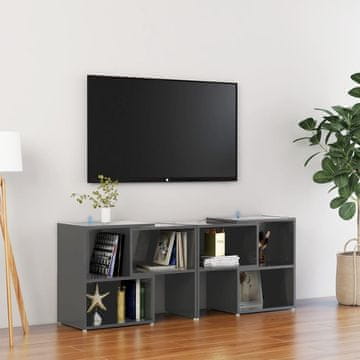 Vidaxl vidaXL TV omarica visok sijaj siva 104x30x52 cm