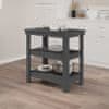 Vidaxl Delovna miza siva 78,5x50x80 cm trdna borovina