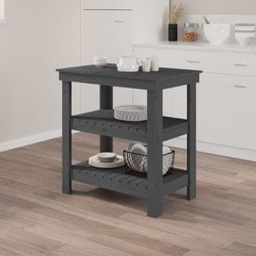 Vidaxl vidaXL Delovna miza siva 78,5x50x80 cm masivni borov les
