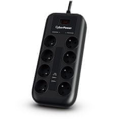 CyberPower CyberPower Tracer III P0820SUF0-FR prenapetostna zaščita Črna 8 vtičnic 200 - 250 V 1,8 m