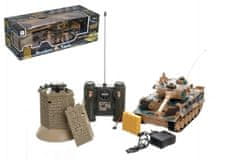 Teddies Tank RC 35cm+bunker na netopirju. plastika z akumulatorskim paketom z zvokom z lučjo 40MHz