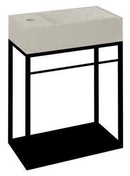 SAPHO Sodobna Črna Mat Konzola s Polico, 39.5x45x21.7cm