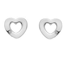 Hot Diamonds Srebrni uhani iz srca z originalnimi diamanti Amulets DE616