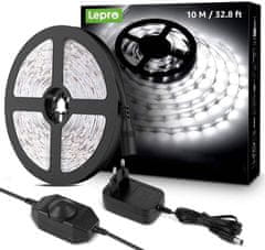 Lepro 10m Set bel 6000K LED trak IP20 + zatemnilnik