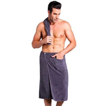 Northix Brisača z gumbi - siva - 70 x 140 cm