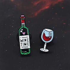 Northix Emajlirana igla - steklenica za vino in kozarec za vino 