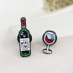 Northix Emajlirana igla - steklenica za vino in kozarec za vino 