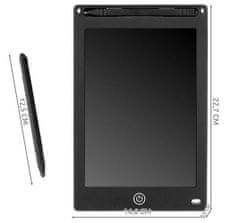 Kruzzel Digitalna tabela LCD 8.5 palcev za risanje in pisanje Črna ISO 8965