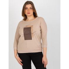 RELEVANCE Ženska bluza z izrezom plus size HARMONY bež RV-BZ-8482.21P_393472 Univerzalni