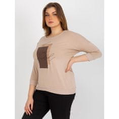 RELEVANCE Ženska bluza z izrezom plus size HARMONY bež RV-BZ-8482.21P_393472 Univerzalni