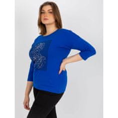 RELEVANCE Ženska bluza z izrezom plus size MINA temno modra RV-BZ-8486.29X_393451 Univerzalni