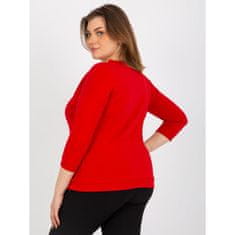 RELEVANCE Ženska velika bluza z rdečim potiskom GABRIELE RV-BZ-8472.97_393529 Univerzalni