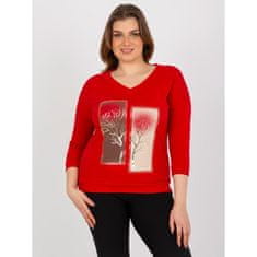 RELEVANCE Ženska velika bluza z rdečim potiskom GABRIELE RV-BZ-8472.97_393529 Univerzalni