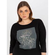 RELEVANCE Ženska velika bluza z izrezom HELENA črna RV-BZ-8486.29X_393612 Univerzalni