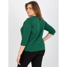 RELEVANCE Ženska bluza z napisom plus size BRITANY temno zelena RV-BZ-8458.01P_393593 Univerzalni