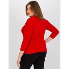 RELEVANCE Ženska bluza z V izrezom velike velikosti CEARA rdeča RV-BZ-8478.20P_393503 Univerzalni