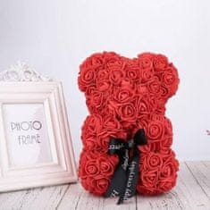 Mormark Medvedek iz umetnih vrtnic, Šopek, Darilo za valentinovo (500+ vrtnic, 25cm) | LOVEBEAR