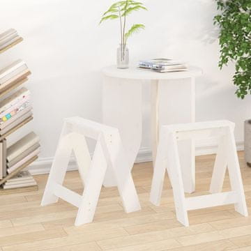 Vidaxl vidaXL Stoli, komplet 2 kosov, beli, 40x40x45 cm, masiven borov les