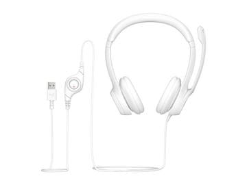 Logitech H390 slušalke, USB, bela (981-001286)