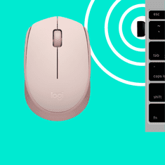 Logitech M171 brezžična miška, roza (910-006865)