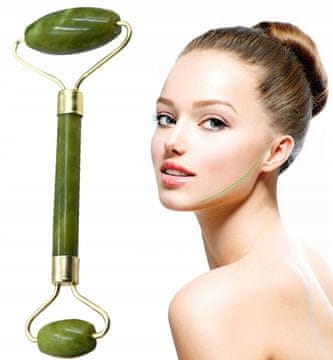 Korbi Jadeitni Masažer za Obraz z Rollerjem - Naravna Nega