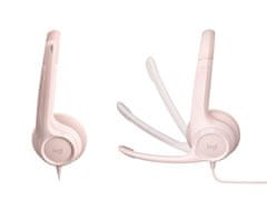 Logitech H390 slušalke, USB, roza (981-001281)