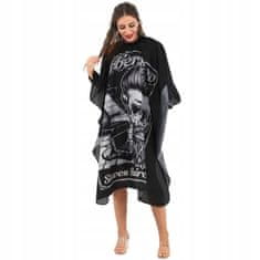 Korbi Frizerska Ogrinjala Skull Barber Črna 140x160cm