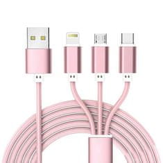 Northix Polnilni kabel 3 v 1 - roza 