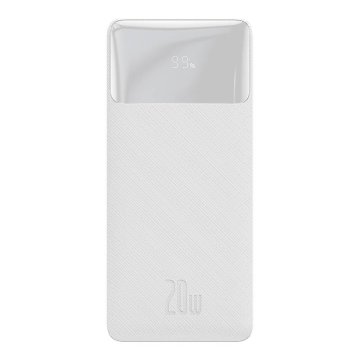 BASEUS Powerbank Bipow 10000mAh, 2xUSB, USB-C, 20W (bela)