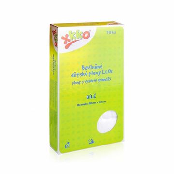 XKKO LUX visokogramske bombažne plenice 80x80 bele - 10 kos
