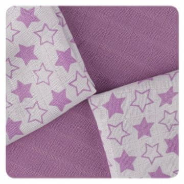 XKKO Bambusovi prtički 30x30 - Little Stars Lila Rit (9 kosov)