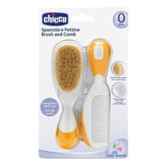 Chicco Comb in krtača za lase, oranžna